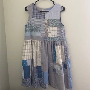 Patchwork sleeveless babydoll dress